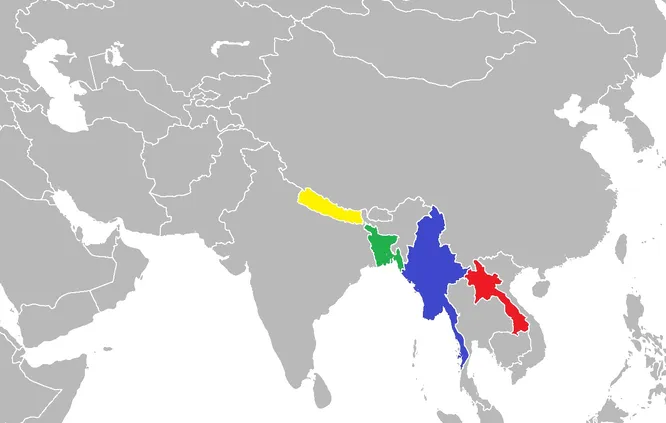 Каким цветом на карте выделен Непал?
