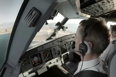 Что видит пилот Airbus A320 из кабины во время полета