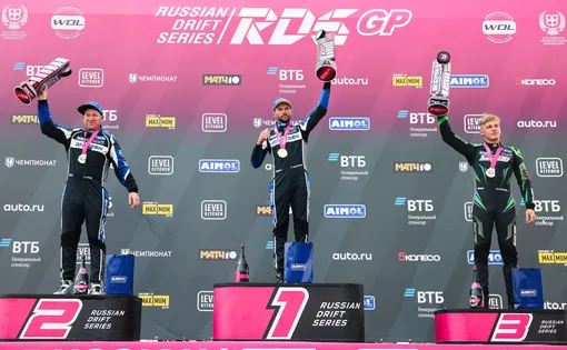 Победители четвертого этапа RDS GP Победители четвертого этапа RDS GP фото дрифт Идиятулин Лосев Шнайдер