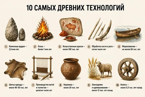 10 самых древних технологий человечества — от каменного века до колеса 10 самых древних технологий человечества — от каменного века до колеса