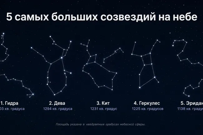 5 самых больших созвездий на небе: где искать настоящих гигантов